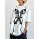 Casua Harajuku bedrucktes T-Shirt für Frauen lose Sommer T-Shirt Baumwolle Streetwear T-Shirt