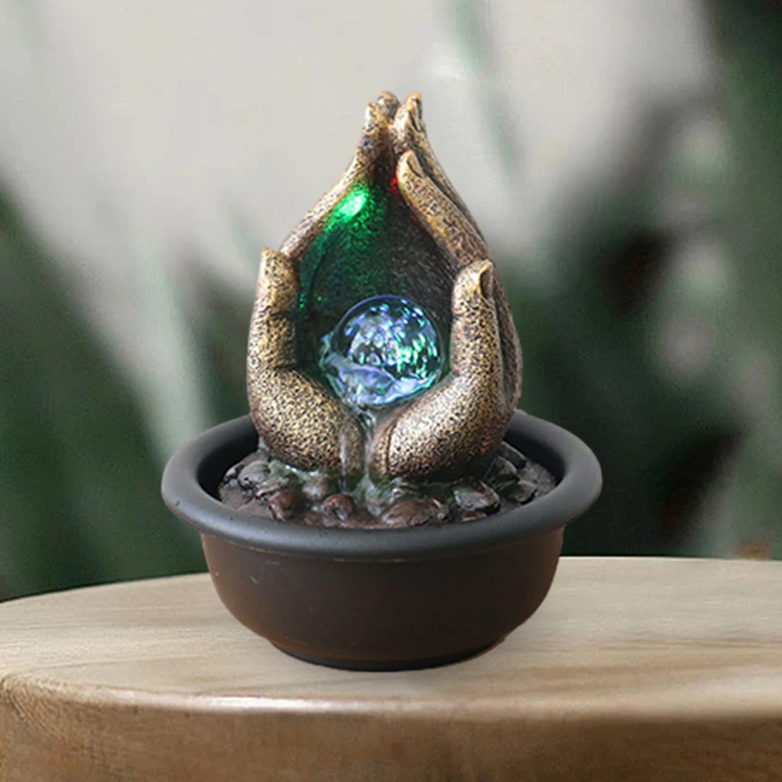 Feng Shui Tisch brunnen EU 220V Adapter stilvoll für Schlafzimmer Dekor Tisch Wasser brunnen Feng Shui Desktop Home Image
