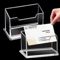 Acrylic Clear Desktop Business Card Holder Stand Display Cards Storage Box Desk Transparent Patch