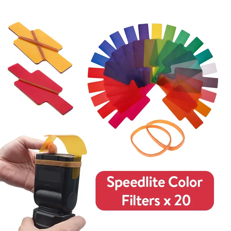 20 Stück Flash Speed lite Farb gele Filter karten für Canon für Nikon Yongnuo DSLR Kamera Foto gele Studio Flash Zubehör Image