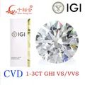 1ct -3ct G H I color VVS1 VS1 CVD diamond clarity 3EX round shape IGI certificated white color lab