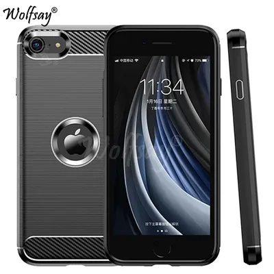 For iPhone SE 2022 Case Bumper Silicone Carbon Fiber Cover iPhone SE3 SE 2022 7 8 11 12 13 Pro XS Max Case For iPhone SE 3 Case