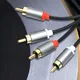 Shielded Double Lotus Head Audio Aux Cable Audio Video Cable Male-Male 2RCA To 2RCA Amplifier Cable