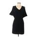 BCBGeneration Casual Dress - Sheath V Neck Short sleeves: Black Solid Dresses - Women's Size 6