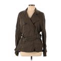 Vince. Jacket: Below Hip Brown Print Jackets & Outerwear - Women's Size Large