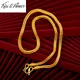 KISS&FLOWER 24KT Yellow Gold Necklace For Men 60cm Snake Bone Chain Necklace Fine Jewelries