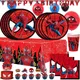 Spiderman Party Supplies Include Paper Cups Plates Balloons Tablecloth Cake Toppers for Kids