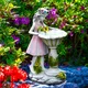 Fee Garten Statue Harz Engel Figur Solar Licht im Freien Blumen Fee Lampe Laterne Wasser Feature