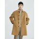 Winter New Men's Long-Cut Coat 100% Pure Wool Polo Collar Buckle Coat Trendy Men's Jacket Top Thick
