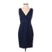 J.Crew Casual Dress - Party V Neck Sleeveless: Blue Print Dresses - Women's Size 4 Petite