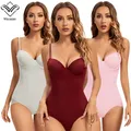 Dark Red Thong Bodysuit Body Shaper Strappy Bralette Bras for Women Sexy Bra Black Lingerie With