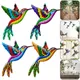 Colorful Metal Hummingbird Bird Art Sculpture Outdoor Home Wall Hanging Ornament Garden Fence Decor