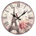 Vintage Wall Clock Room Design Round Silent Clocks Wall Mounted Wooden Carfts Decoration Silent