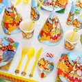 Winnie The Pooh Birthday Party Supplies Cartoon Disposable Tableware Plate Cup Happy Birthday