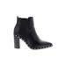 Charles by Charles David Ankle Boots: Chelsea Boots Chunky Heel Casual Black Solid Shoes - Women's Size 7 1/2 - Pointed Toe