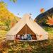 VEVOR Canvas Bell Tent 7 m/22.97ft 4-Season Camping Yurt Tent w/ Stove Jack, Cotton | 117"H x 197"W x 197"D,8 Person | Wayfair FBZXZP5MMGBZ364SNV0