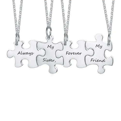 Personalisierte Puzzle Halskette Freundschaft Angepasst Anhänger 2/3/4/5 Stück Beste Freunde BFF