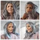 New Old Man Mask With Long Hair Horror Grandma Latex Full Face Mask Wig Scary Old Women Headgear