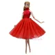 NK 1 Pcs Princess Red Dress Lace Skirt Party Wedding Princess Gown Fashion Outfit Clothes For Barbie