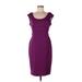 Maggy London Casual Dress - Party Scoop Neck Sleeveless: Purple Print Dresses - Women's Size 10