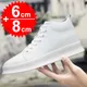 Men Sneakers Elevator Shoes For Men Casual Insole 6/8CM White Black Taller Shoes Male Leisure