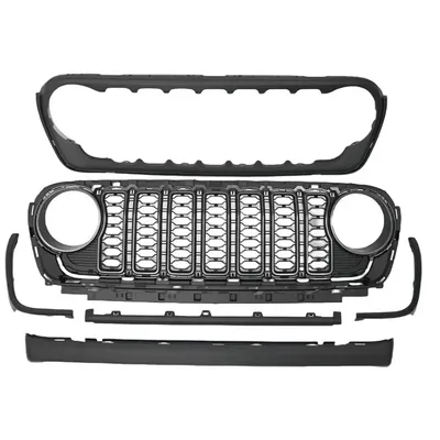 Abs Frontgrill ohne Kamera loch schwarz 2024 Kühlergrill für Jeep Wrangler jl 2018 jl1300