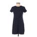 Old Navy Casual Dress - Shift Crew Neck Short sleeves: Blue Color Block Dresses - Women's Size X-Small Maternity