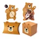 1set Cartoon Cute Bear Candy Taschen Braun Bär Keks Boxen für Kinder Geburtstag Party Dekorationen