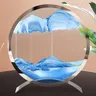 Moving Sand Art Picture Round Glass Quicksand 3D Deep Sea Sandscape In Motion Display Sand Flowing