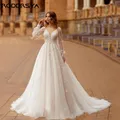 RODDRSYA Boho a-line abito da sposa in pizzo donna maniche a sbuffo abiti da sposa in Tulle Backless Applique abito da sposa Plus Size personalizzatoRODRSYA Boho A-Line Pizzo Abito da sposa Donne