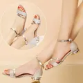 Sandales Romaines à Talons Bas pour Femme Chaussures de Luxe Chic et Élégantes de Styliste Sexy