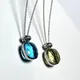 Nudo-Collier pendentif en topaze bleue pour femme incrustation Zinsons forme de bouteille de