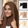 Foulard Hijab Musulman en Mousseline de Soie pour Femme Châles Longs du Ramadan Bandana Turban