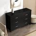 Wade Logan® Bogosta 6 Drawer 47" W Double Dresser Wood in Black | 31 H x 47 W x 16 D in | Wayfair DF1D08006F6B4A539C4592D9CB2E2B51