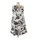 Jessica Howard Casual Dress - Mini High Neck Sleeveless: White Floral Dresses - Women's Size 24