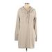 Athleta Casual Dress - Shift Cowl Neck Long sleeves: Tan Solid Dresses - Women's Size Medium