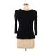 INC International Concepts 3/4 Sleeve T-Shirt: Black Tops - Women's Size Medium Petite
