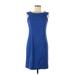 DressBarn Casual Dress - Sheath: Blue Solid Dresses - Women's Size 8