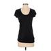 Calvin Klein Short Sleeve T-Shirt: Black Print Tops - Women's Size X-Small