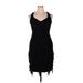 Donna Morgan Cocktail Dress - Mini V-Neck Sleeveless: Black Solid Dresses - Women's Size 14