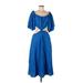 FARM Rio Casual Dress - A-Line: Blue Print Dresses - Women's Size Large