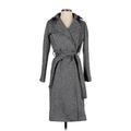 Ann Taylor Coat: Knee Length Gray Jackets & Outerwear - Women's Size 00