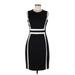 Calvin Klein Casual Dress - Sheath High Neck Sleeveless: Black Print Dresses - Women's Size 8