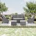 Red Barrel Studio® 6-Set Outdoor PE Wicker Furniture Wide Seat Conversation Couch Set in Gray | Wayfair A5AAF176EF8048A1AD8CFE0F63343354