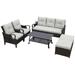 Red Barrel Studio® Eathyn 8 - Person Outdoor Seating Group w/ Cushions in Gray | 31.9 H x 62.2 W x 25.1 D in | Wayfair