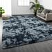 Gray Rectangle 5' x 8' Living Room Area Rug - Gray Rectangle 5' x 8' Area Rug - Mercer41 Shag Area Rug, 4 X 6 Tie-Dyed Plush Fuzzy Rugs For Living Room, Ultra Soft Fluffy Furry Rugs For Bedroom | Wayfair