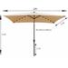 Arlmont & Co. Shavonia 120" x 78" Rectangular Lighted Market Umbrella w/ Crank Lift Counter Weights Included in Brown | Wayfair