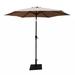 Arlmont & Co. Siardus 106.3" Tilt Market Umbrella w/ Crank Lift Counter Weights Included in Brown | 94 H x 106.3 W x 106.3 D in | Wayfair