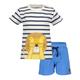 BLUE SEVEN - T-Shirt Hello Lion Mit Shorts In Offwhite/Blau, Gr.86