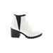 Dirty Laundry Ankle Boots: Chelsea Boots Chunky Heel Chic White Shoes - Women's Size 9 - Round Toe